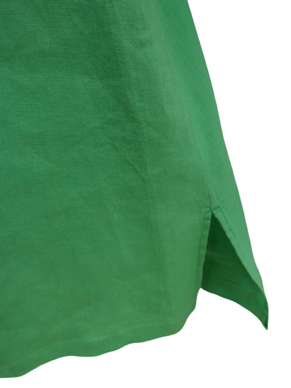 J Jill Love Linen Sheath Shirt Dress Vibrant Kelly Green Full Button Front Slits - Picture 4 of 9